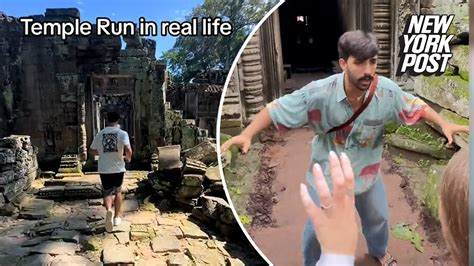 Tourists are recreating the 'Temple Run' video game in a .